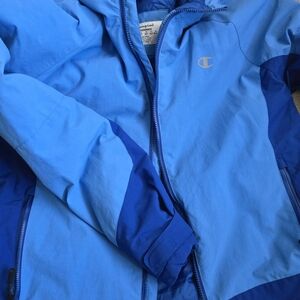 Champion Men's Blue Water Resistant Warm Control Jacket With Hood